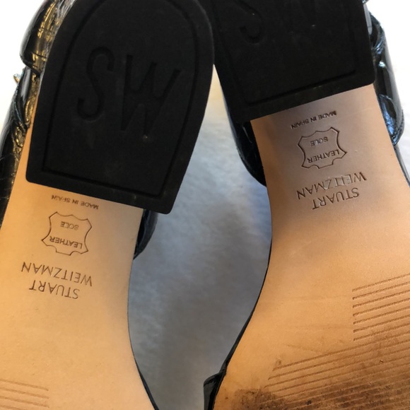 Stuart Weitzman Chunky Black Embossed Sandals. Size 7.5. - Picture 7 of 8